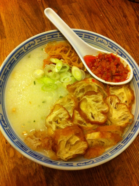 Bubur ayam - Chicken Rice Porridge/Congee with cahkwe.